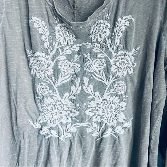 Sonoma cream 3/4 sleeve embroidered top sz XL - Picture 3 of 6